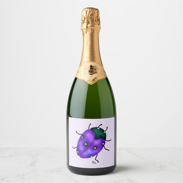 Ladybug Art Sparkling Wine Label (Front)