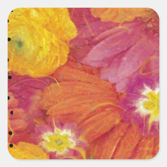 Ladybug Art Square Sticker (Front)