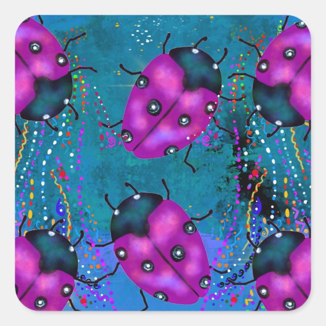 LADYBUG ART SQUARE STICKER (Front)