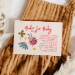 Ladybug Baby Shower Book Request  Enclosure Card<br><div class="desc">Cute ladybug theme baby shower book request card featuring illustration of the insect and wildflowers. The card asks guests to bring in a new or used children's book instead of a card.</div>