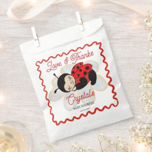 Ladybug baby shower cute sleeping bug on a daisy  favour bags