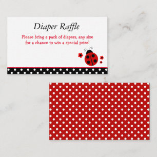 Ladybug Baby Shower Diaper Raffle Enclosure Card
