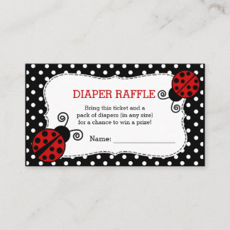 Ladybug Baby Shower Diaper Raffle Ticket Enclosure Card