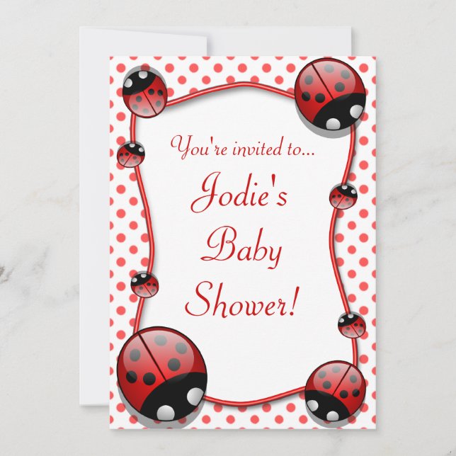 Ladybug Baby Shower Invitation (Front)