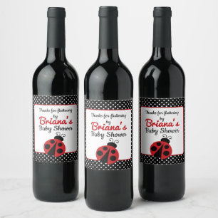 Ladybug Baby Shower or Birthday Party Wine Label