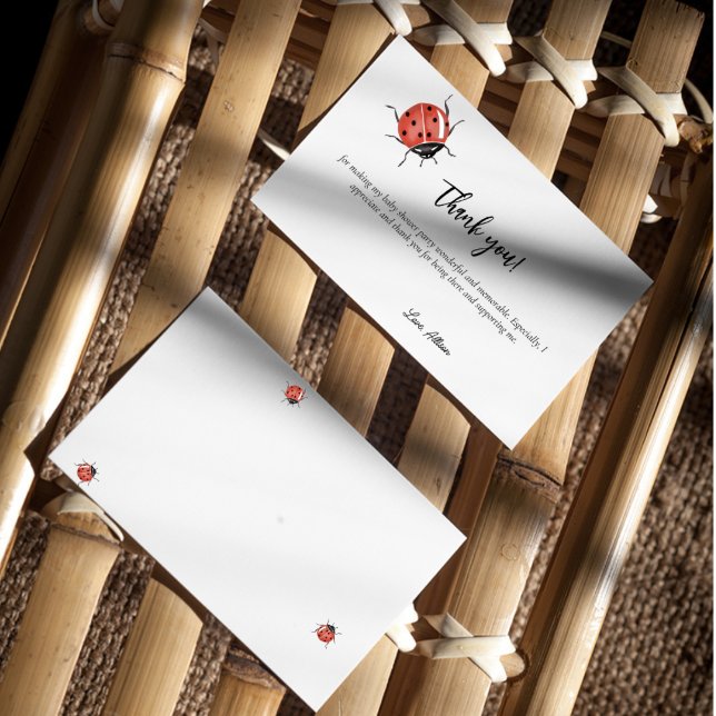 Ladybug Baby Shower  Thank You Card (Creator Uploaded)