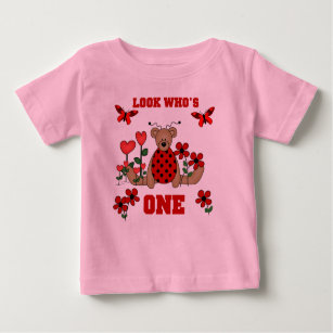 Ladybug Bear 1st Birthday Baby T-Shirt