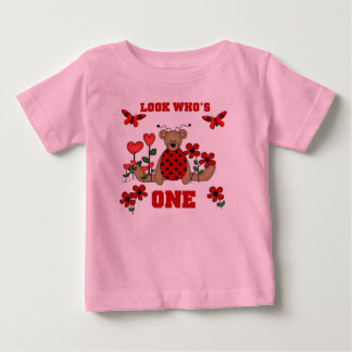 Ladybug Bear 1st Birthday Baby T-Shirt