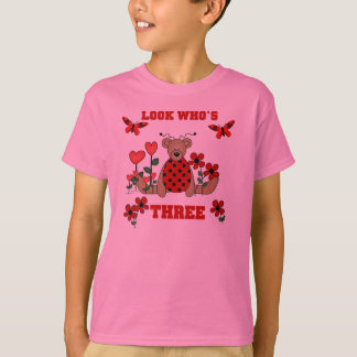 Ladybug Bear 3rd Birthday T-Shirt