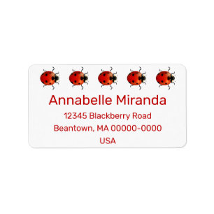 Ladybug Beetles Personalize Label