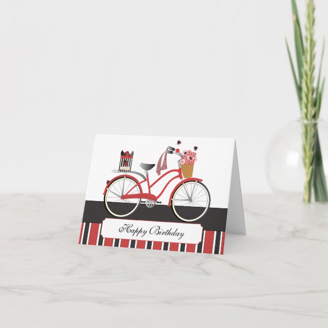 Ladybug Bicycle Card (Front)