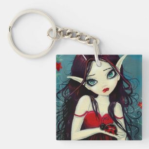 Ladybug Big-Eye Fairy Art Key Ring