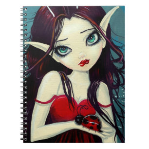 Ladybug Big-Eye Fairy Art Spiral Notebook
