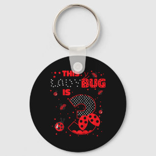 Ladybug Birthday 3 Girl 3 Year Old Birthday Key Ring