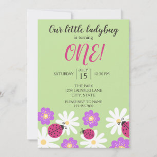 Ladybug Birthday Invitation