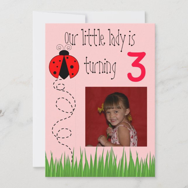 Ladybug birthday invitation (Front)