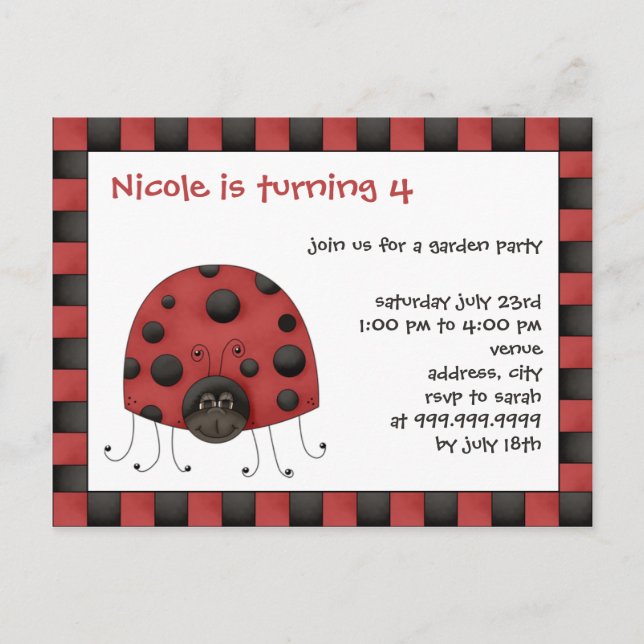 Ladybug • Birthday Invitation (Front)