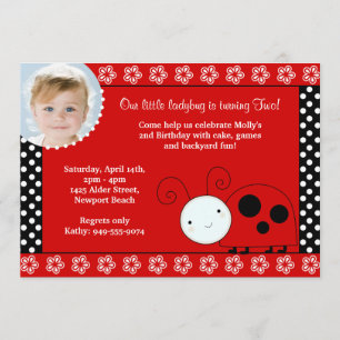 Ladybug Birthday Invitation