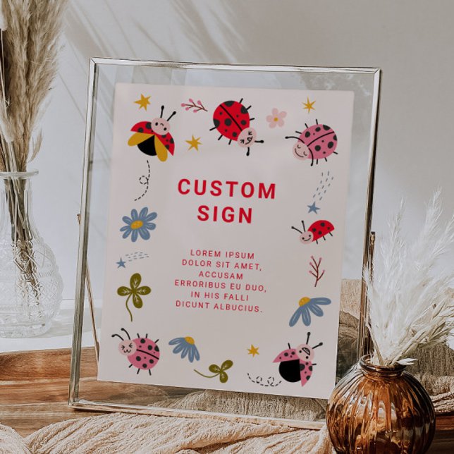 Ladybug Birthday Party Custom Sign (Creator Uploaded)