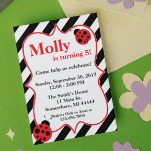 Ladybug Birthday Party Invitation