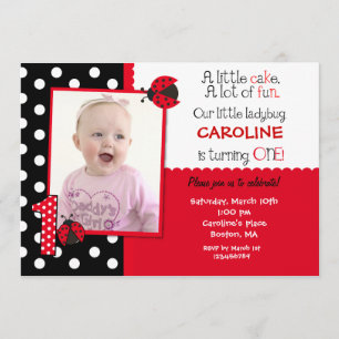 Ladybug Birthday Party Invitations