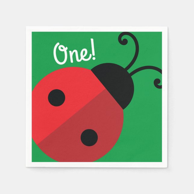 Ladybug Birthday Party Napkin (Front)