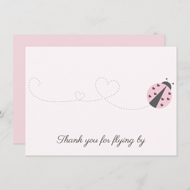 Ladybug Birthday Thank You Card (Front/Back)