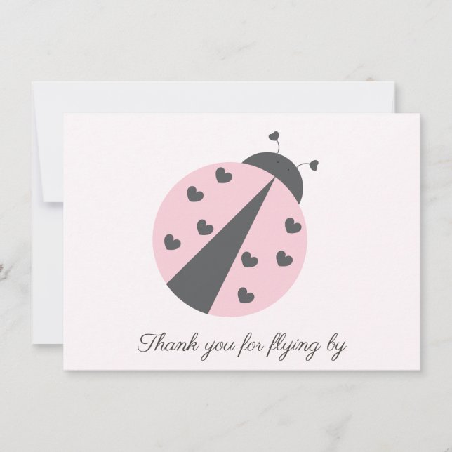 Ladybug Birthday Thank You Card (Front)