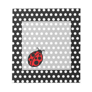 Ladybug Black Polka Dot Notepad