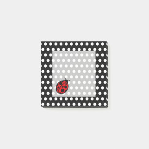 Ladybug Black Polka Dot Post It Notes 