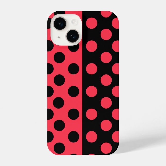 Ladybug Black Red Polka Dots iPhone Case (Back)