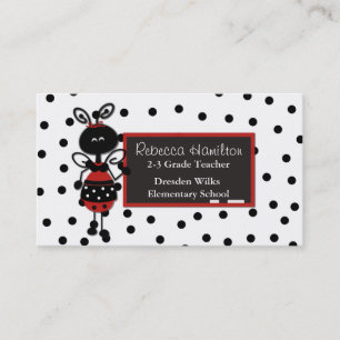 Ladybug Blackboard Teacher's Business Card