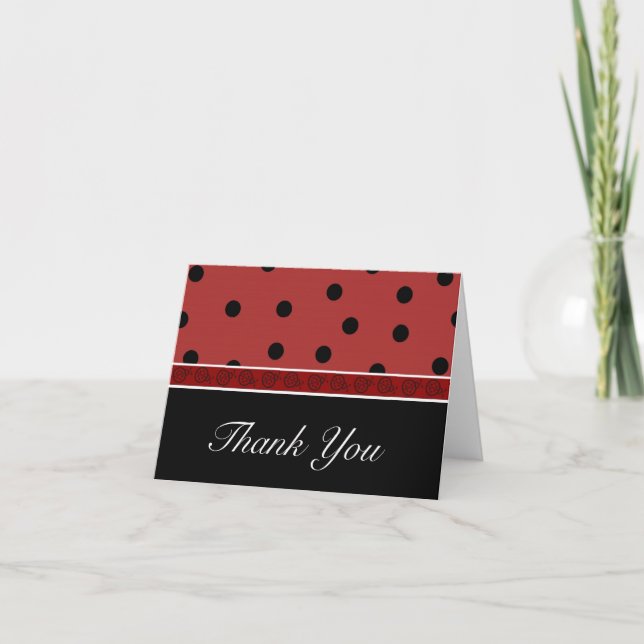 Ladybug Blank Thank You Card (Front)