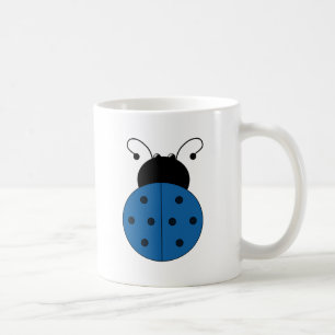 Ladybug blue coffee mug