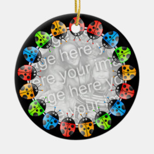 Ladybug Border Ceramic Tree Decoration
