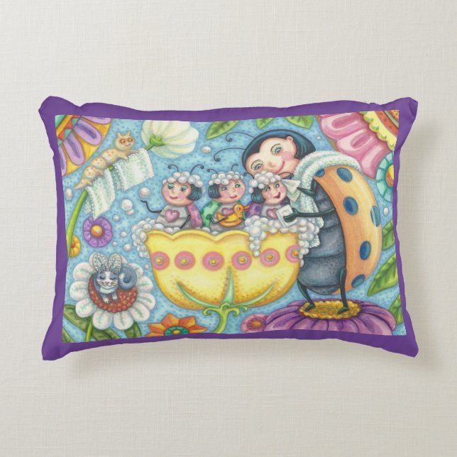 Ladybug Bubblebath LADYBUG FAMILY ACCENT PILLOW (Front)