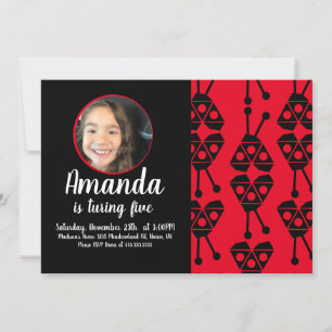 Ladybug Bug Insect Geometrical Birthday Party Invitation