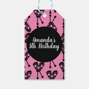 Ladybug Bug Insect Geometrical Birthday Party Pink Gift Tags