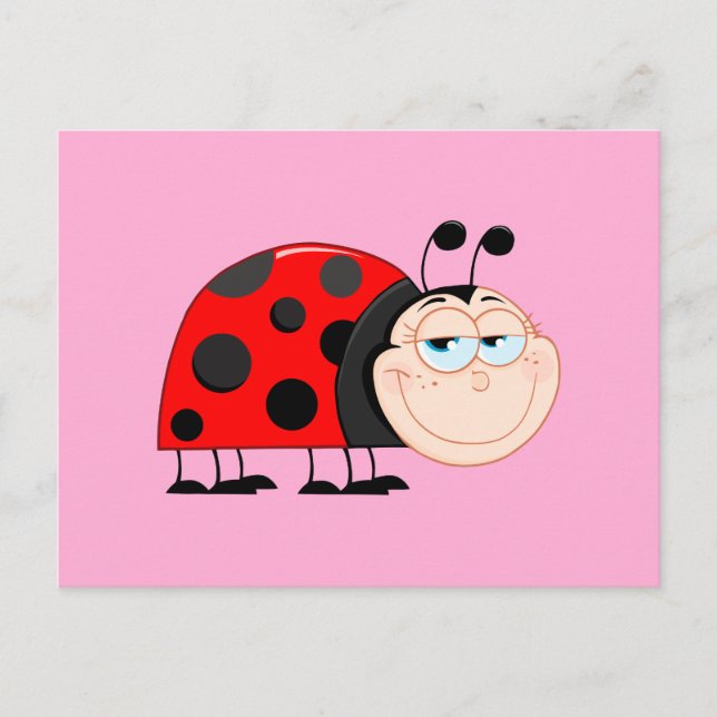 Ladybug Bugs Funny Insect Cute Smile Postcard (Front)