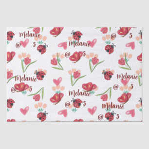 Ladybug, Butterfly and Tulip Heart Pattern Tissue Paper