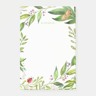 Ladybug & Butterfly Garden | Add Your Own Monogram Post-it Notes