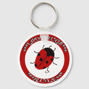 Ladybug button key ring