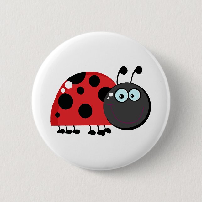 Ladybug Cartoon Character 6 Cm Round Badge (Front)