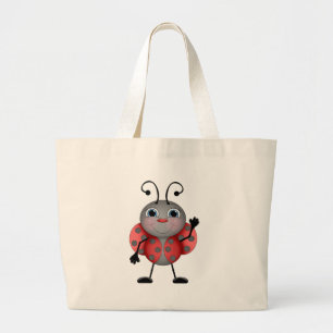 Ladybug cartoon tote bag