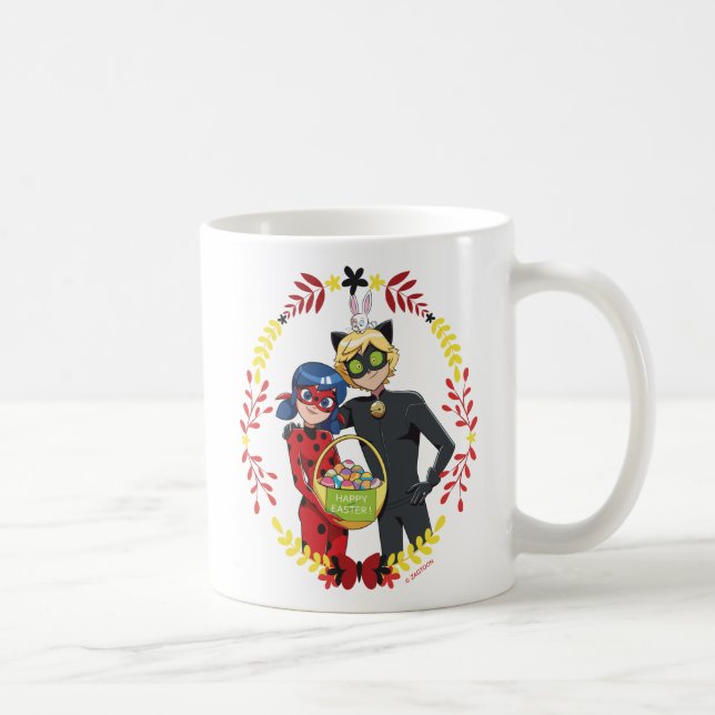 Ladybug & Cat Noir Easter Basket Coffee Mug (Right)