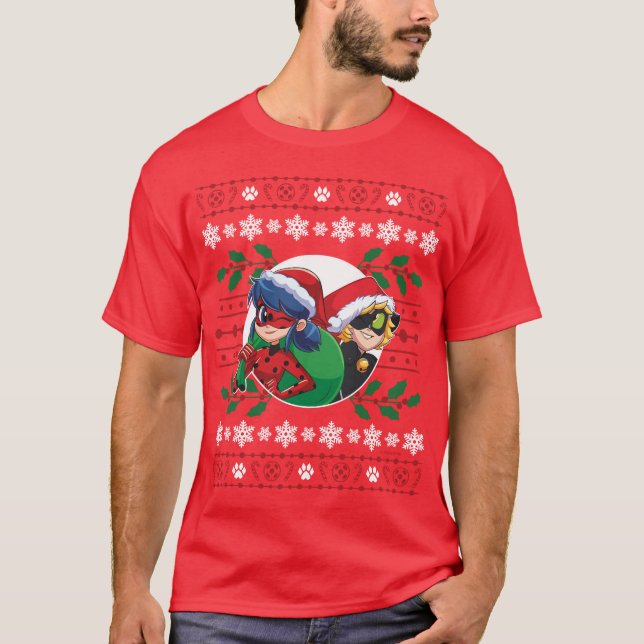 Ladybug & Cat Noir | Holiday Graphic T-Shirt (Front)