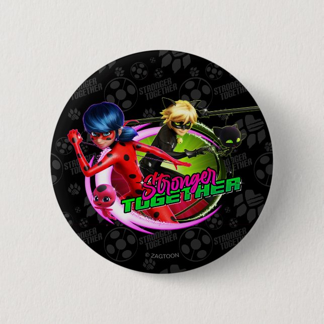 Ladybug & Cat Noir | Stronger Together 6 Cm Round Badge (Front)