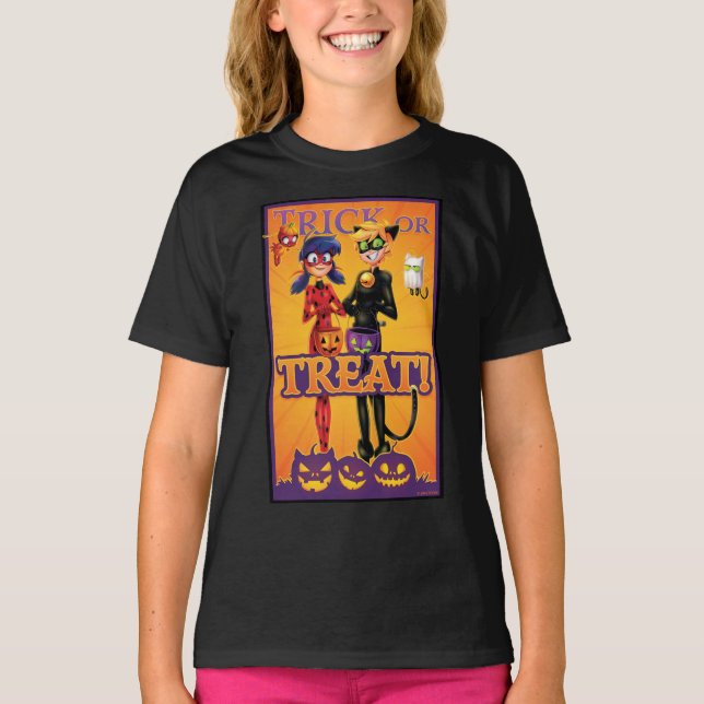 Ladybug & Cat Noir | Trick or Treat! T-Shirt (Front)