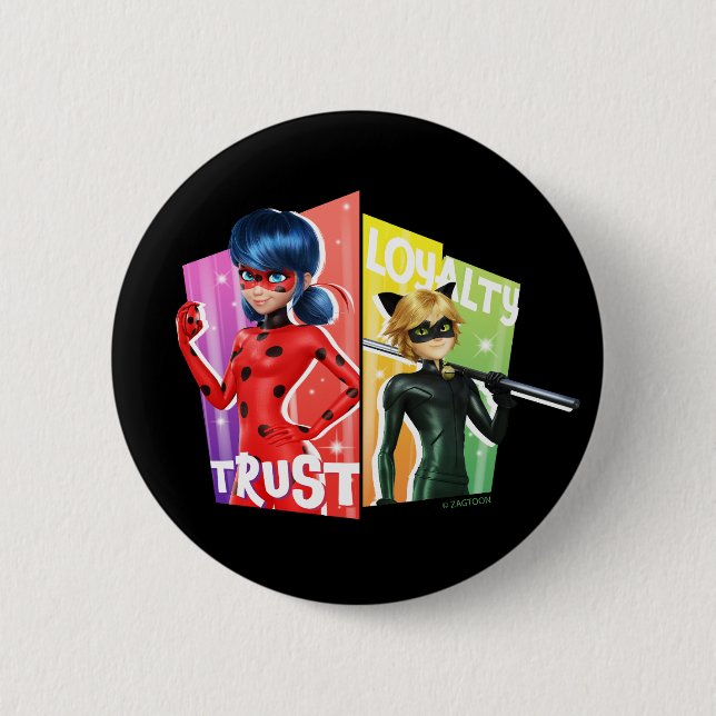Ladybug & Cat Noir | Trust & Loyalty 6 Cm Round Badge (Front)