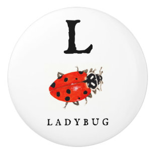Ladybug ceramic knob